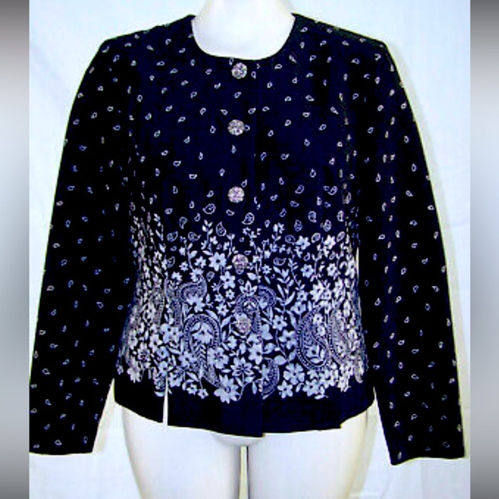 Leslie Fay Long Sleeve Paisley Print 20WP Vintage